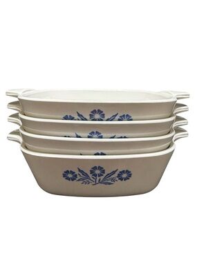 Set of 4 Vintage CorningWare Cornflower Blue Petite Pan P-41 Corning Ware USA